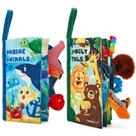 Livros para bebês com duração de 0 a 6 meses - 2 unidades Touch & Feel Tummy Time