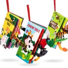 Livros para bebês de 0 a 6 meses com tecido sensível ao toque e toque, 3 peças