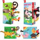 Livros para bebês de 0 a 6 meses com tecido sensorial Touch Feel