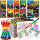 Livros para colorir BenLouis 12 Monster Truck com 12 lápis de cor para crianças