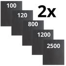Lixa 100 120 800 1200 2500 Kit 2 De Cada D'água Lixar Polir Metal Plásticos Pintura Funilaria Lixa 100 120 800 1200 2500 Kit 2 De Cada D'água Lixar Polir Metal Plásticos Pintura Funilaria