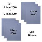 Lixa 2000 + 3000 Kit 2 Folhas Cada Lixamento Polimento Farol Metal Plásticos Pintura Farol