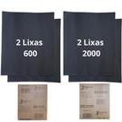 Lixa 2000 + 600 Kit 2 de cada D'água Polimento Lixamento Acabamento Folhas Superfície Grão Lixadeira