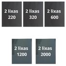 Lixa 220 320 600 1200 2000 Kit 2 De Cada Lixamento Pintura Polimento Acabamento Plásticos Metal