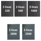 Lixa 320 500 1000 2000 2500 Kit 3 De Cada Lixamento Polimento Acabamento Plásticos Metal