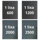 Lixa 600 1200 2000 2500 Kit 1 Folha Cada Polimento Lixamento Plásticos Metal Pintura Automotivo