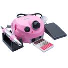 Lixadeira Motor Elétrica Unha Profissional Pedal Nail Drill, Rosa, 30.000 RPM, Bivolt 110v - 220v