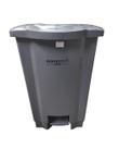 Lixeira 100l com tampa e pedal cinza coletor de residuos