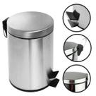 Lixeira 12 Litros Em Aço Inox Banheiro Cozinha Escritório Mak Inox