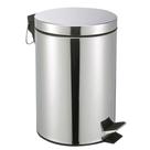Lixeira 12 Litros Pedal Aco Inox Brilhante Cesto Removivel - Clink