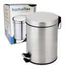Lixeira 12 Litros Pedal Aço Inox Brilhante Cesto Removível Lixeira 12 Litros Pedal Aço Inox Brilhante Cesto Removível