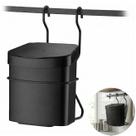 Lixeira 2,5L Com Suporte Preto Fosco Para Barra Parede Cozinha - 3245PT Future