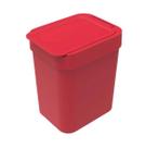 Lixeira 2,5l organização,limpeza,lavabo,banheiro soprano - vermelha