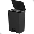 Lixeira 30l pedal dupla ou trium preta fechada para coleta seletiva