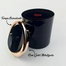 Lixeira 5 Litros Para Banheiro Cozinha Com Tampa Rose Gold Basculante Redonda Plástica Metalizada - AMZ