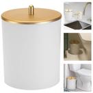 Lixeira 5 Litros Redonda Multiuso Banheiro Lavabo Cozinha Escritório Branco E Dourado Fosco Lixeira 5 Litros Redonda Multiuso Banheiro Lavabo Cozinha Escritório Branco E Dourado Fosco