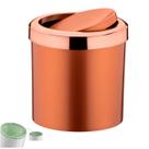 Lixeira 5 Litros Tampa Cesto De Lixo Basculante Para Cozinha Banheiro Escritório Rose Gold - 352RG Future Lixeira 5 Litros Tampa Cesto De Lixo Basculante Para Cozinha Banheiro Escritório Rose Gold - 352RG Future