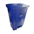 Lixeira 50l com tampa e pedal azul coletor de residuos
