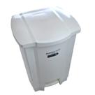 Lixeira 50l com tampa e pedal branca coletor de residuos