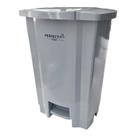 Lixeira 50l com tampa e pedal cinza coletor de residuos