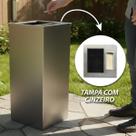 Lixeira 50l Em Aço Inox Quadrada Com Tampa Para Descarte De Cinzas