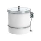Lixeira 5L Tampa Redonda Com Suporte Ventosa Cesto De Lixo Branco Cromado - 4035BCC Future