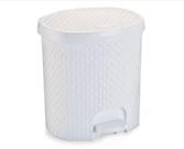 Lixeira 6 litros com pedal plastico rattan resistente para cozinha banheiro escritório Nitronplast