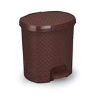 Lixeira 6 litros com pedal plastico rattan resistente para cozinha banheiro escritório Nitronplast