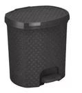 Lixeira 6 litros com pedal plastico rattan resistente para cozinha banheiro escritório Nitronplast