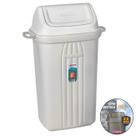 Lixeira 60 Litros Plástico Tampa Basculante Cesto De Lixo Com Alças Áreas Externas Cozinha - 284 Sanremo