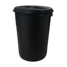 Lixeira 60L com Tampa Removível Preta em Polipropileno Lixeira Grande e Resistente para Cozinha, Área Externa, Condomínio e Comércio