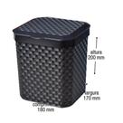 Lixeira 7 Litros Cesto de Lixo Tampa Pedal Para Cozinha Banheiro Escritório Rattan Reforçada
