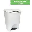 Lixeira 7,5L Cesto Pedal Lixo Banheiro Resistente Escritório