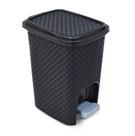 Lixeira 7L Retangular Preta com pedal Arqplast
