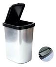 Lixeira 9 Litros com Tampa Click Label Inox Arqplast
