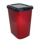 Lixeira 9 lts c/ click label vermelho arqplast