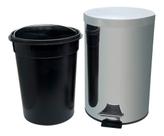 Lixeira Aço Inox 12 Litros Com Balde Removível Tampa E Ped
