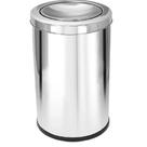 Lixeira aco inox tampa meia esfera 22l