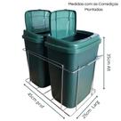 Lixeira Aramada Dupla de Base deslizante 18L Click Lixeira Aramada Dupla de Base deslizante 18L Click