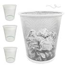 Lixeira Aramada Luxo Para Escritório Branco 10L KIT 3 UN