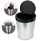 Lixeira Arqplast inox tampa click label redonda 10L