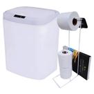 Lixeira Automática Branca 16 Litros USB KALA com Suporte para Papel Higiênico 3 Rolos Branco EVALD