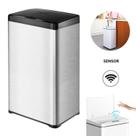 Lixeira Automática Cinza Escovado Retangular 50 Lts Sensor