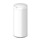 Lixeira Automática com Sensor Aço Inox 50 Litros Branca Redonda e Cesto Removível