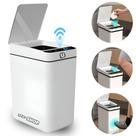 Lixeira Automática Inteligente 12L Sensor Toque Vedação Hermética Branca
