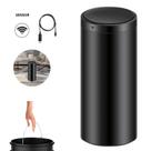 Lixeira Automática Preta Redonda Inox 50 Litros com Sensor Lixeira Automática Preta Redonda Inox 50 Litros com Sensor