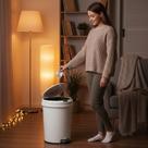 Lixeira Automática Redonda 12 Litros com Sensor Infravermelho Branca para Cozinha Banheiro Escritório