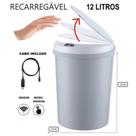 Lixeira Automática Redonda 12L com Sensor Cinza
