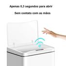 Lixeira Automática Retangular 40 Litros com Sensor em Aço - Branca Lixeira Automática Retangular 40 Litros com Sensor em Aço - Branca