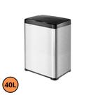 Lixeira automática retangular 40L com sensor inox